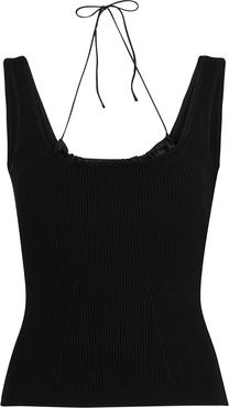 Black layered ribbed tank