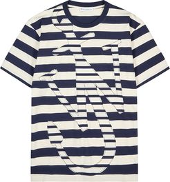 Striped logo cotton T-shirt