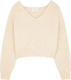 East ecru rib-knit jumper