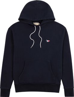 Navy hooded cotton sweatshirt