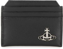 Kent black leather card holder