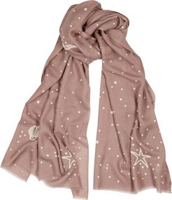 She Sells Sea Shells embellished merino wool scarf