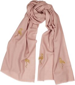 Flamboyance embellished merino wool scarf