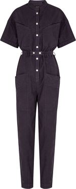 Etundra dark purple linen-blend jumpsuit