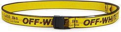 Industrial mini yellow logo-jacquard canvas belt