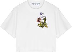 Botanical Arrows cropped cotton T-shirt