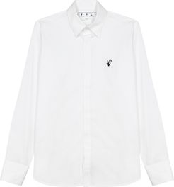 White cotton-poplin shirt