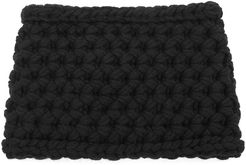 Diva black chunky-knit cashmere headband