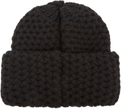 Giulia black chunky-knit cashmere beanie