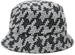 Fisherman metallic-weave wool-blend bucket hat