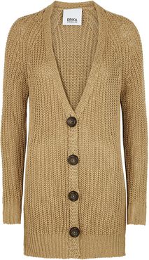 Ludovica camel knitted linen cardigan