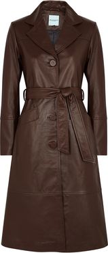 Gene burgundy leather coat