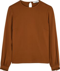 Diana rust stretch-jersey top