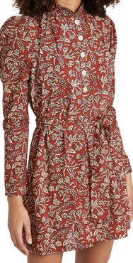 Mini Laura Red Currant Block Print Dress