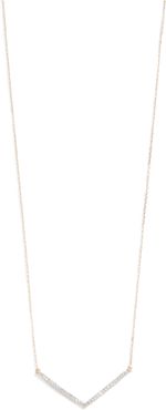 14k Large Pavé V Necklace