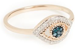 Tiny Pavé Evil Eye 14k Ring