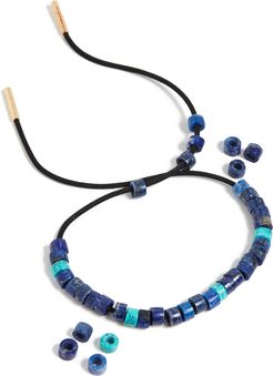 Turquoise & Lapis Leather Bracelet Set