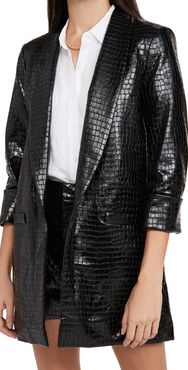 Kylie Vegan Leather Shawl Collar Jacket