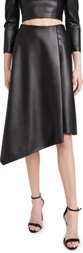 Jayla Vegan Leather Drape Slit Skirt