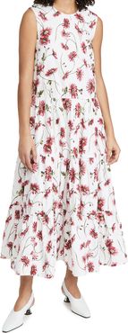 Tiered Maxi Dress In Printed Poplin