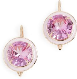 14k Pink Sapphire Round Cocktail Earrings