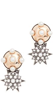 Omega Clasp Half Sphere & Star Earrings