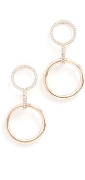 Double Circle with Link Pendant Earrings