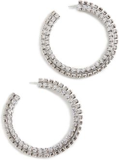 Stacked Crystal Round Hoops