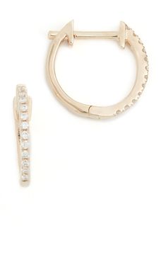 14k Pave Diamond Huggies