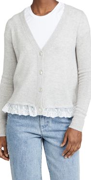 Lace Trimmed Loose GG Cardigan
