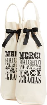 Set of 2 Merci! Wine Bags