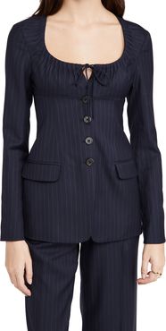 Scoop Neck Tailored Blazer