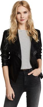 Peppin Vegan Leather Drapey Jacket