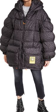 Mid-Length Down Hooded Jacket
