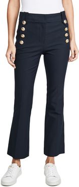 Robertson Cropped Flare Trousers with Sailor Buttons
