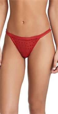 Flocked Hearts String Thong