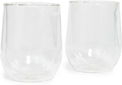 Double Walled Stemless Glass Wine Set