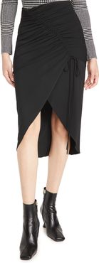 High Waisted Pencil Skirt with Drawstring