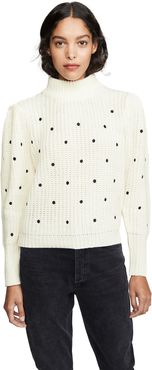 Dot Embroidered Sweater