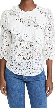 Eyelet Ruffle Blouse