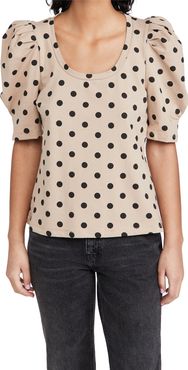 Dotted Puff Sleeve T-Shirt