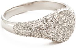 14k Diamond Signet Pinky Ring