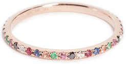 14k Rose Gold Rainbow Eternity Band