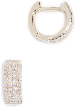 14k Diamond Jumbo Huggie Earrings