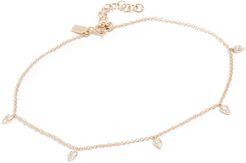 14k Diamond Mini Teardrop Chain Anklet