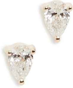 14k Mini Diamond Pear Studs