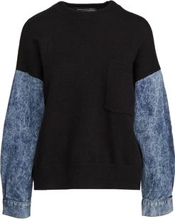 Denim Sleeve Sweatshirt