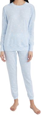 Crew Neck Sweatshirt & Slim Sweatpants Pajama Set