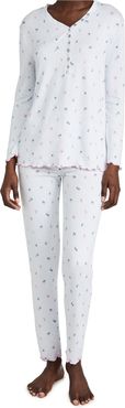 Henley Lettuce Hem Top & Slim Pant Set