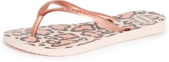 Slim Animal Print Flip Flops